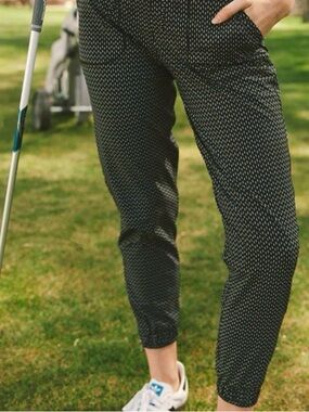 EUC! Albion Black and White Polka Dot Joggers DASH JETSETTERS XL